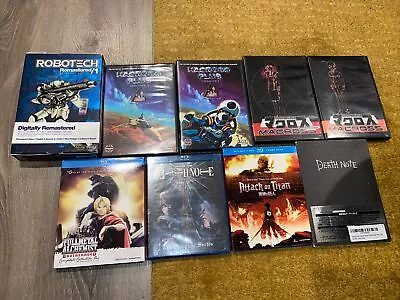 Anime Blu Ray DVD Lot (9) Death Note Attack On Titan Macross Fullmetal Alchemist • $108.48