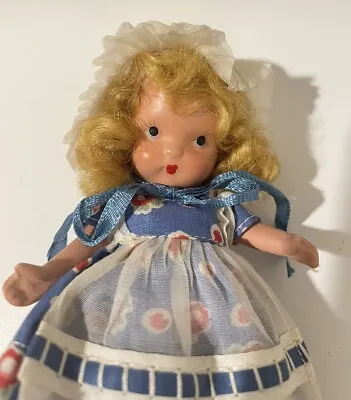 MOLDED SOCK Nancy Ann Storybook Doll LITTLE MISS MUFFET Pudgy Vintage Bisque • $125