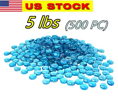 500 Pcs Ocean Blue Glass Gems Pebbles Mosaic Tiles Marbles Vase Filler (5LB) • $16.99