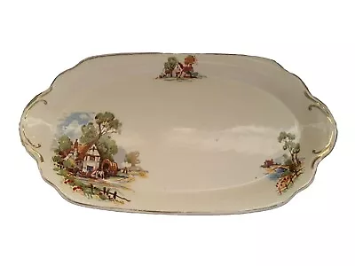 Vintage J&G Meakin Sunshine Cake Sandwich Platter Sol 391413  Cottage Design • $17.50