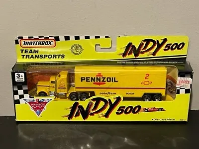 Vintage 1990 Matchbox #2 Pennzoil INDY 500 Team Transporter Semi 1/64  • $16.44