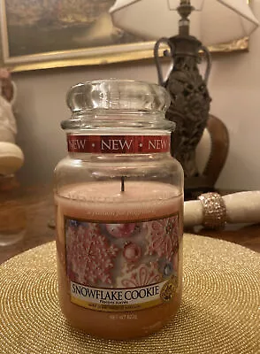 Yankee Candle Festive Snowlfake Cookie 623g Large Jar Used • £20