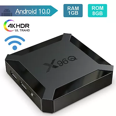 X96Q Smart Android 10.0 TV BOX Quad Core 4K UHD WiFi/LAN USB Media Player C4L7 • $23.64