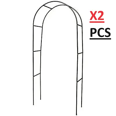 X2 Metal Garden Arch Heavy Duty Strong Tubular Rose Climbing Plants Archway • £19.97