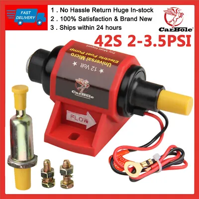 Universal 28 GPH  42S 2-3.5PSI Fuel Pump For Use With Gasoline Only Hose Red US • $24.99