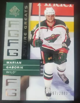 02-03 SP Authentic Marian Gaborik Future Greats; SN: 0567/2003 • $1