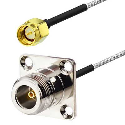 £5.49 • Buy RG405 SMA Male To N Type Flange Female M/F RF Coax Adapter Jumper Pigtail Cable