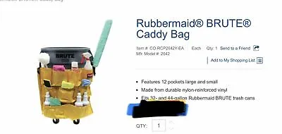 $39.99 • Buy RUBBERMAID Commercial Brute 2642 Trash Can Caddy Bag HD Vinyl 