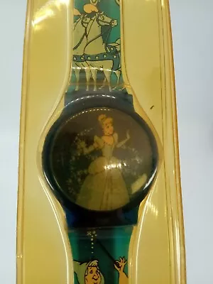 VIntage 90s Disney Cinderella Watch Fairy Godmother Disney Princess Blue • $19.78