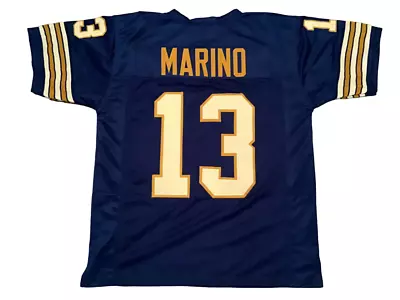 UNSIGNED CUSTOM Sewn Stitched Dan Marino Pitt Blue Jersey - M L XL 2XL • $35.99