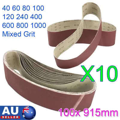 10X 100x914mm 915 Sanding Belt Mixed Grit 40 60 80 100 120 240 400 600 800 1000 • $24.95