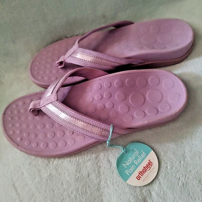 £48.04 • Buy Women's Vionic Orthaheel Tide II Flip Flop Purple Metallic/Lavender Size 8M NWT