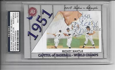 2018 Historic Autographs Mickey Mantle Cut Auto Autograph #24/30 Yankees Psa Dna • $594