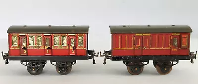 O Gauge HORNBY SERIES No. 1  LMS Passenger Coach & Guards Van - Rounded Roof • £28.50