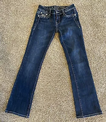 LA IDOL Boot Cut Stretch Cotton Dark Wash Denim Women Jeans Size 3 • $18