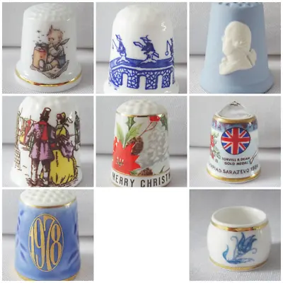 Vintage Collectors Thimble Porcelain Bone China Glass 1980s 1990s • £5