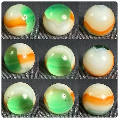 Unusual Colors Vintage Vitro Agate Tri-lite Helmet Marble  5/8” Mint- • $1