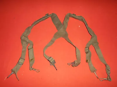 U.S.ARMY* : 1948   SUSPENDERS  M-1936 MILITARIA 1948 CANVAS ''used'' • $34.99