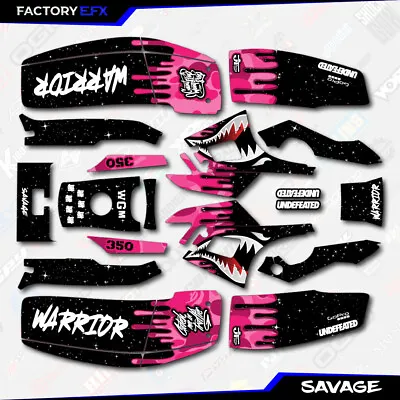 Pink Savage Camo Racing Fender Graphics Kit Fits Yamaha Warrior 350 Decals • $99.99