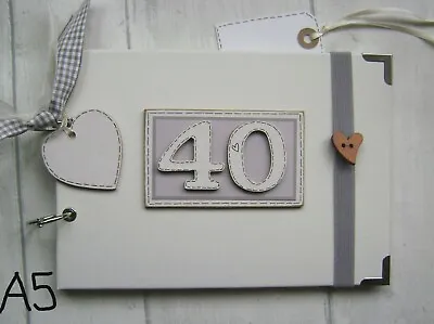 PERSONALISED 40TH Birthday .A5  SIZE. PHOTO ALBUM/SCRAPBOOK/MEMORY BOOK. Any Age • £13.50