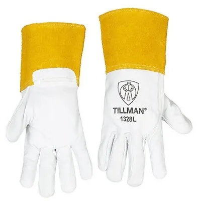 $11.85 • Buy Tillman 1328 Top Grain Pearl Goatskin Leather TIG Welding Gloves 4  Cuff SML-XLG