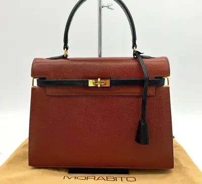 Authentic MORABITO Scala 28 Hand Bag Brown Leather Turnlock Women  Used • $932