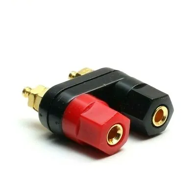 £3.49 • Buy Dual Twin Gold Plated Speaker Terminal Binding Posts - 4mm Banana Plugs / Wire