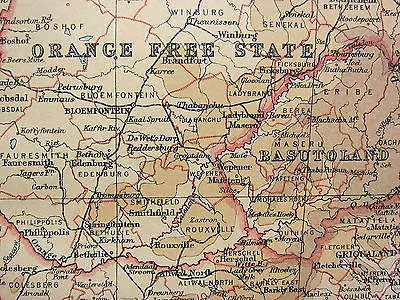 1921 Large Map ~ South Africa ~ Orange Free State Cape Province Natal Rhodesia • £88