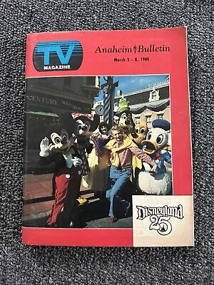 TV Magazine Regional March 1980 Disneyland 25th Anniversary  Rare Guide Anaheim • $85