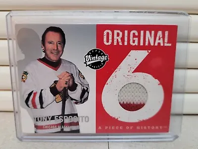 $6.50 • Buy 2000-01 UD Vintage Original 6 Tony Esposito 2 Color Game-Used Jersey Blackhawks