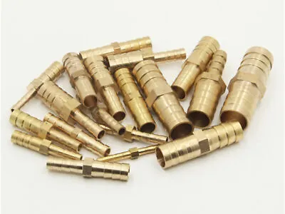 STRAIGHT Reducer JOINER TUBING BRASS BARB CONNECTOR PIPE HOSE Air Fuel Water Gas • £2.46