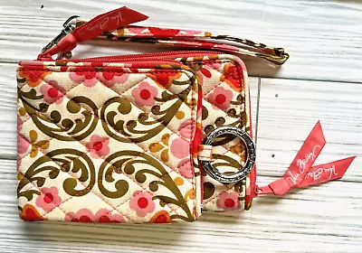 Vera Bradley Wallet Double ID Wristlet Folkloric Pattern Magnetic Closure • $17.99