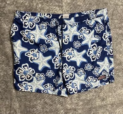 Vineyard Vines Mens Swim Trunks Extra Large Starfish Floral Blue XL Preppy READ • $0.99