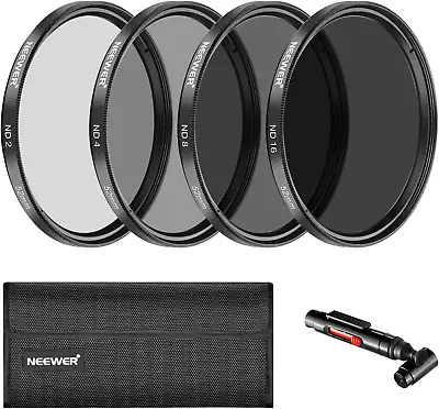 NEEWER 52Mm ND Lens Filter Kit: ND2 ND4 ND8 ND16 Lens Pen Filter Pouch Neutral • $31.94