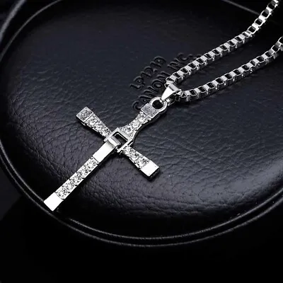 Necklace Pendant Cross Silver Dominic Toretto Fast & Furious Vin Diesel Men Gift • $4.99
