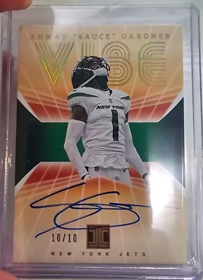 2023  Impeccable AHMAD “SAUCE” GARDNER Vibe Auto NY JETS ON-CARD SSP 10 /10 • $75