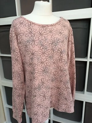 $7.34 • Buy Ladies Size 18 Autumn Winter Long Sleeved Pink Floral Jumper