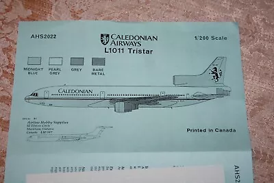 1/200 Lockheed L-1011 TriStar Decals Hasegawa CALEDONIAN Airways Nice • $3.99