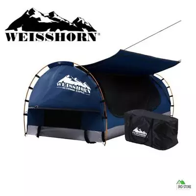 RETURNs Weisshorn Swag King Single Camping Canvas Free Standing Swags Blue Dome  • $158.10