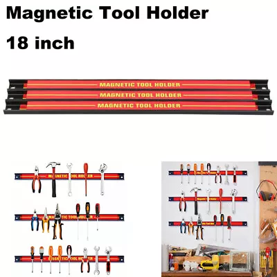 3/6Pcs 18'' Wall Mount Magnetic Tool Holder Tool Storage Bar Rack Organizer • $22.99