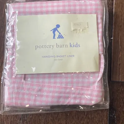 Pottery Barn Kids Pink And White Checkered Basket Liner New In Package • $10