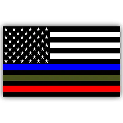 Police Military Firefighter American Flag Decal Sticker Vinyl Car Truck Window • $3.69