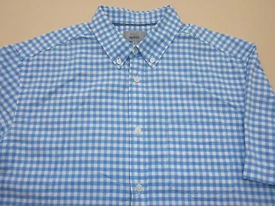 Marks & Spencer M&s Collection Laundered Oxford Cotton Short Sleeve Shirt Large • £9.99