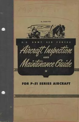 1946 Aaf P-51 Mustang Fighter Aircraft Inspection & Maintenance Flight Manual-cd • $14.99