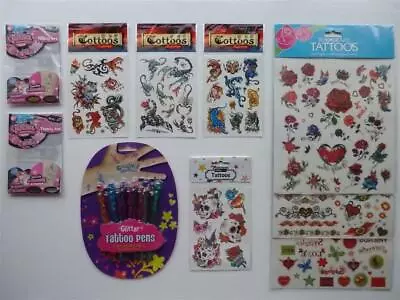 £1.75 • Buy Temporary Tattoos Or Glitter Tattoo Pens (Choice Of 8)