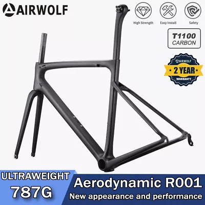 AIRWOLF T1100 Carbon Ultralight 787g Road Bike Carbon Frame 700C Racing Bicycle • $488.88