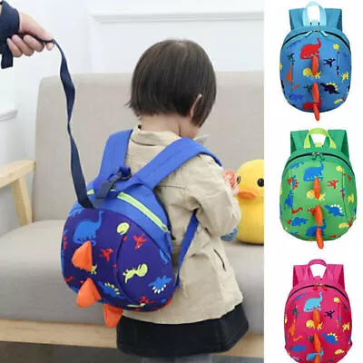 Cartoon Toddler Dinosaur Safety Harness Strap Bag Backpack With Reins For Kid UK • £5.99