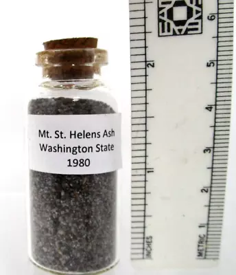 One Vial Explosive Mt St Helens Eruption Coarse Volcanic Ash Tefra 1980 • $10