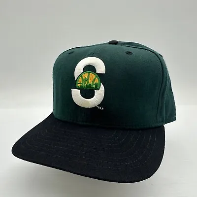 Vintage SEATTLE SUPERSONICS NEW ERA Pro Model Snapback Hat 1980's Rare MADE USA • $39.95