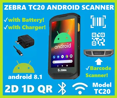 Zebra TC20 Android Handheld 2D/1D/QR Barcode Scanner TC200J-10C112US!🔥⭐ • $189